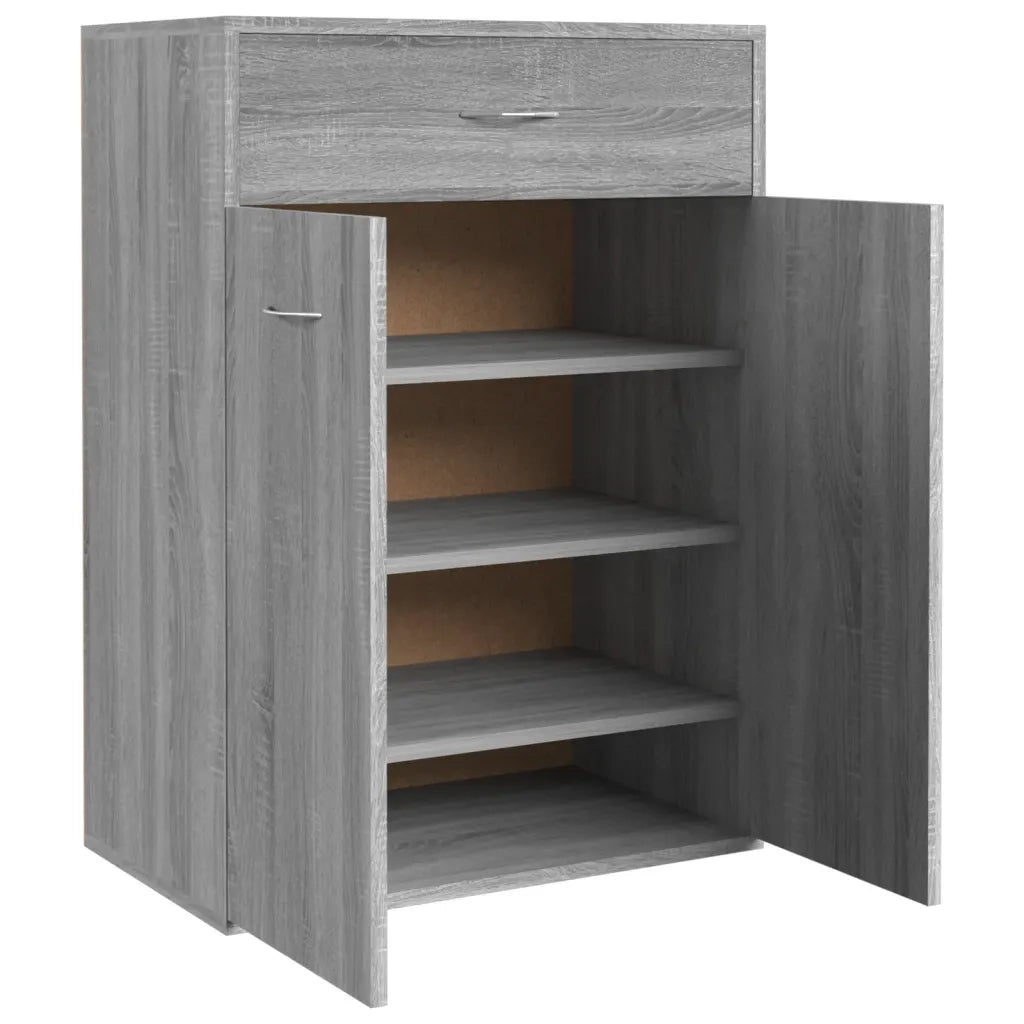 Scarpiera-Scaffale per scarpe Grigio Sonoma 60x35x84 cm in Legno Multistrato