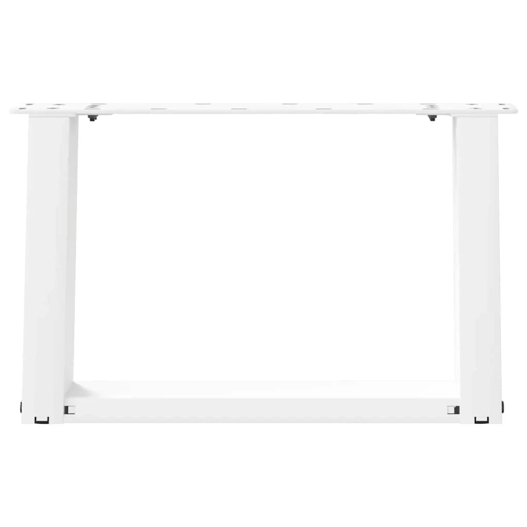 Set di 2 gambe per tavolino da caffè a forma di U 50 x 30-31 cm funzionali moderne dal design elegante in acciaio bianco 02_0057030