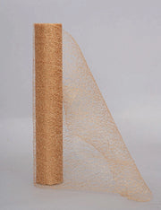 Rotolo Rete Glitterato Cm.29X2,7Mt Oro Con Paillettes decorazione di Natale