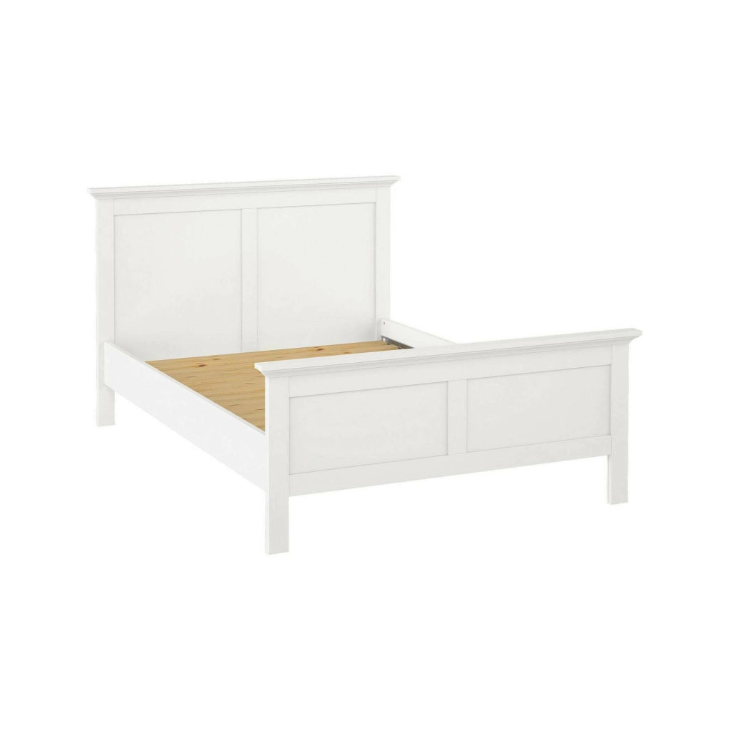 Letto singolo Clan, Sommier per camera da letto, Giroletto per stanza, Struttura porta materasso, 211x158 h110 cm, Bianco