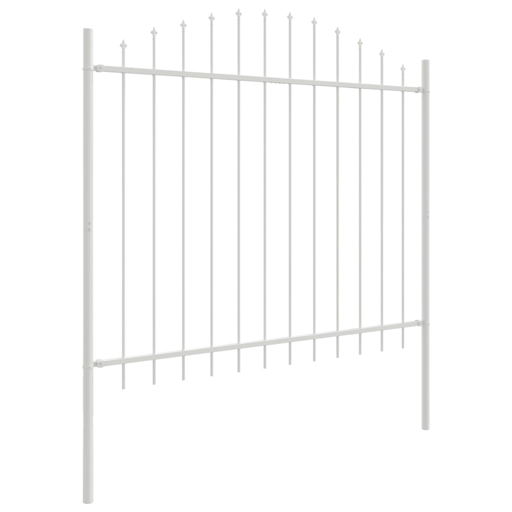 Recinzione da giardino  con cima ad arco bianca 10,2x1,5 m in acciaio