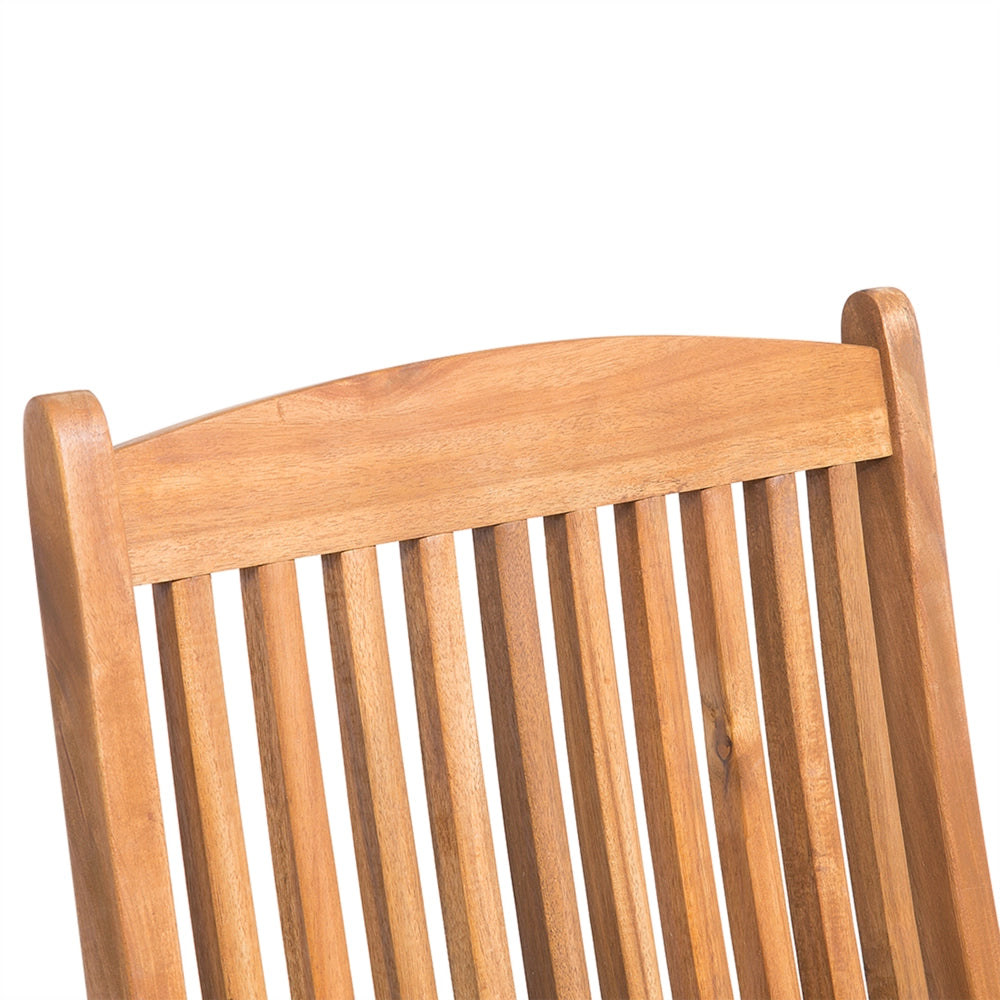 Set di 2 sedie da pranzo da giardino in marrone chiaro con struttura in legno di acacia pieghevole dal design rustico