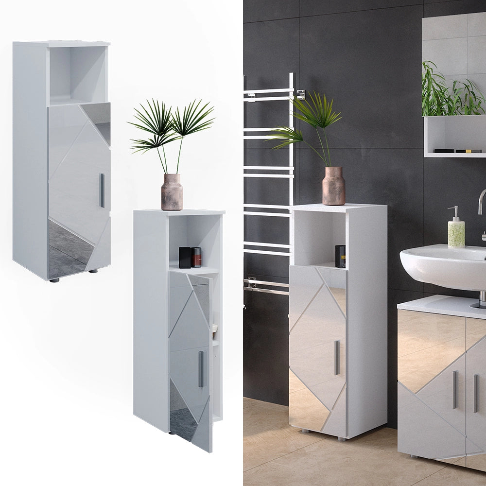 Mobiletto bagno Irma Bianco lucido con inserti 30 x 95 cm Vicco
