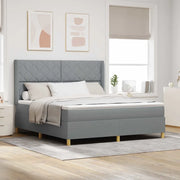 Letto a molle con materasso Grigio chiaro 180 x 200 cm Tessuto 3343770