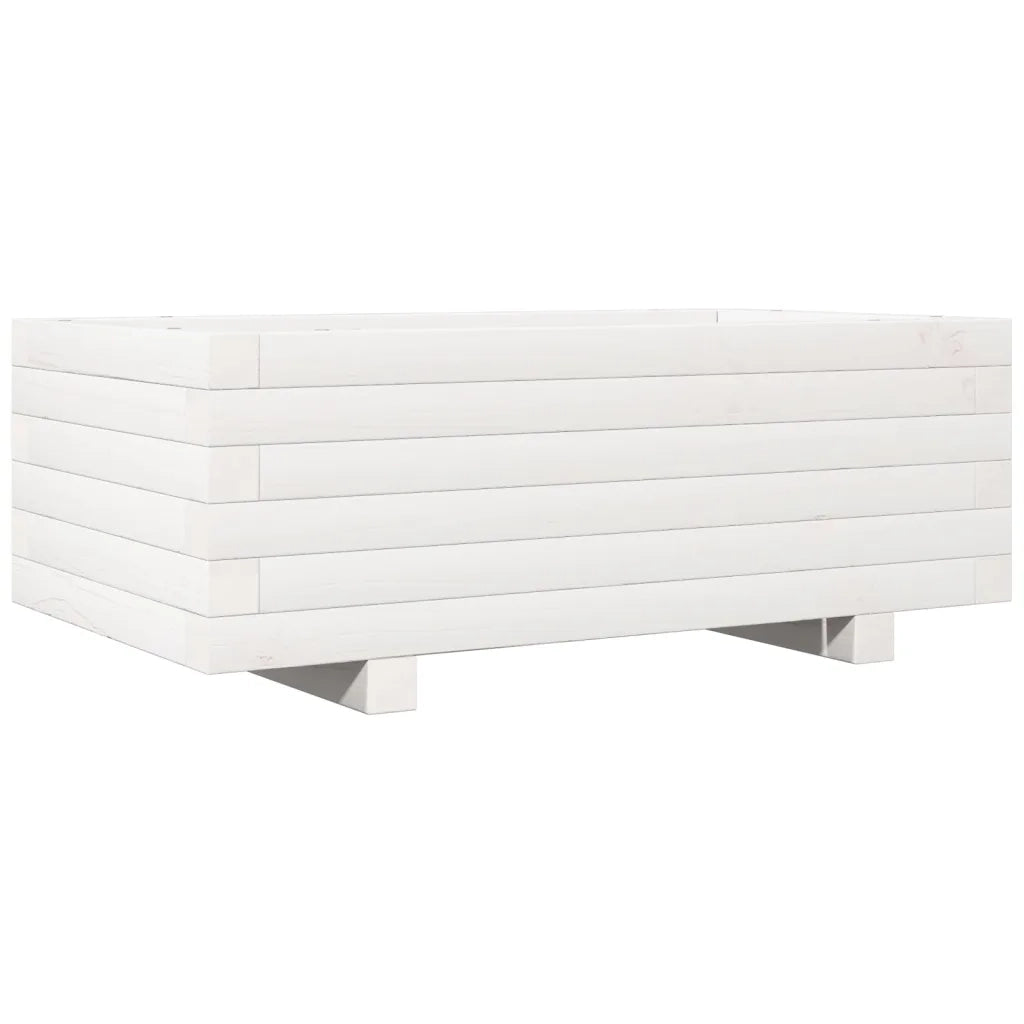 vidaXL Fioriera da Giardino Bianca 70x40x26,5cm Legno Massello di Pino