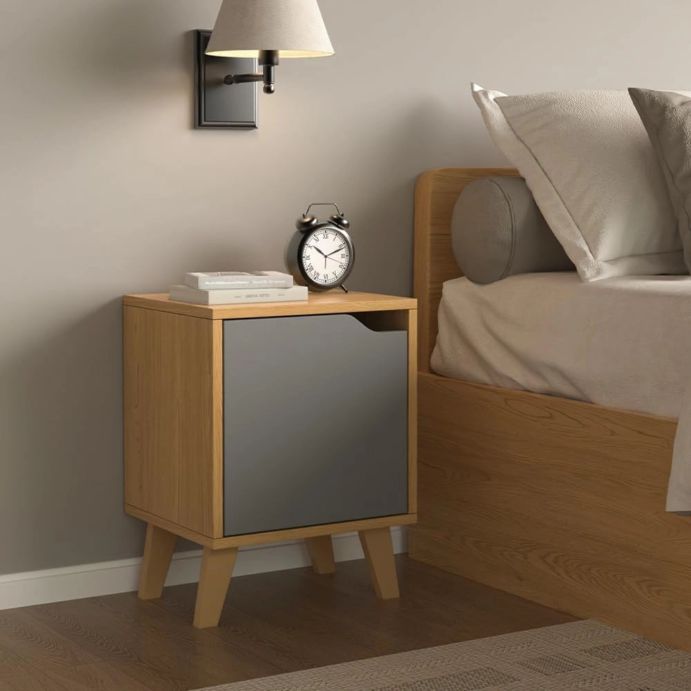 Comodino Malu, Rovere/antracite, 2 parti