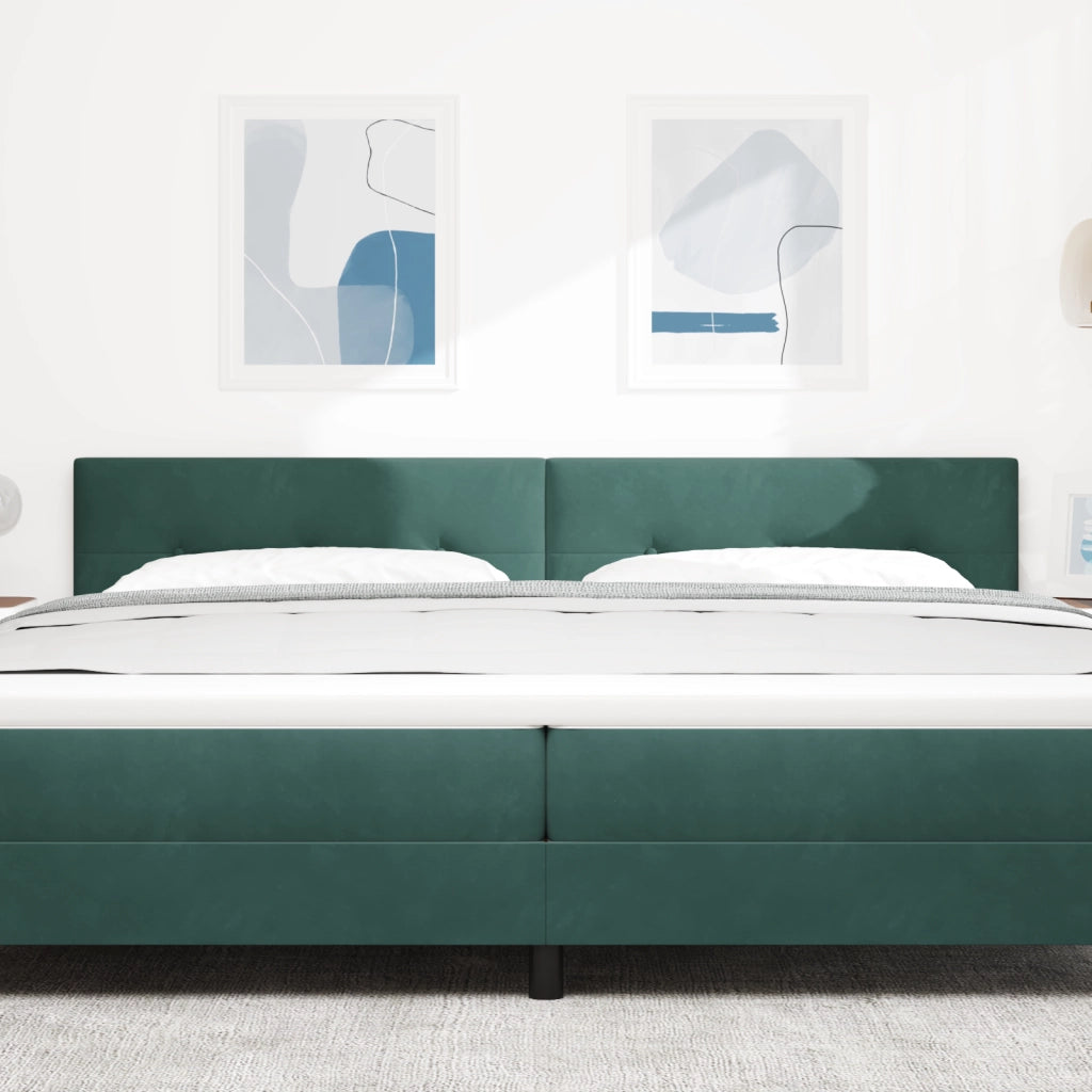 Testiera  Button Tufted Verde Scuro 200 cm in Velluto