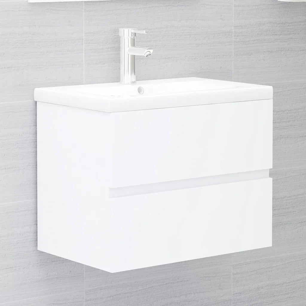 Set Mobili da Bagno | Armadio da bagno Bianco in Legno Multistrato