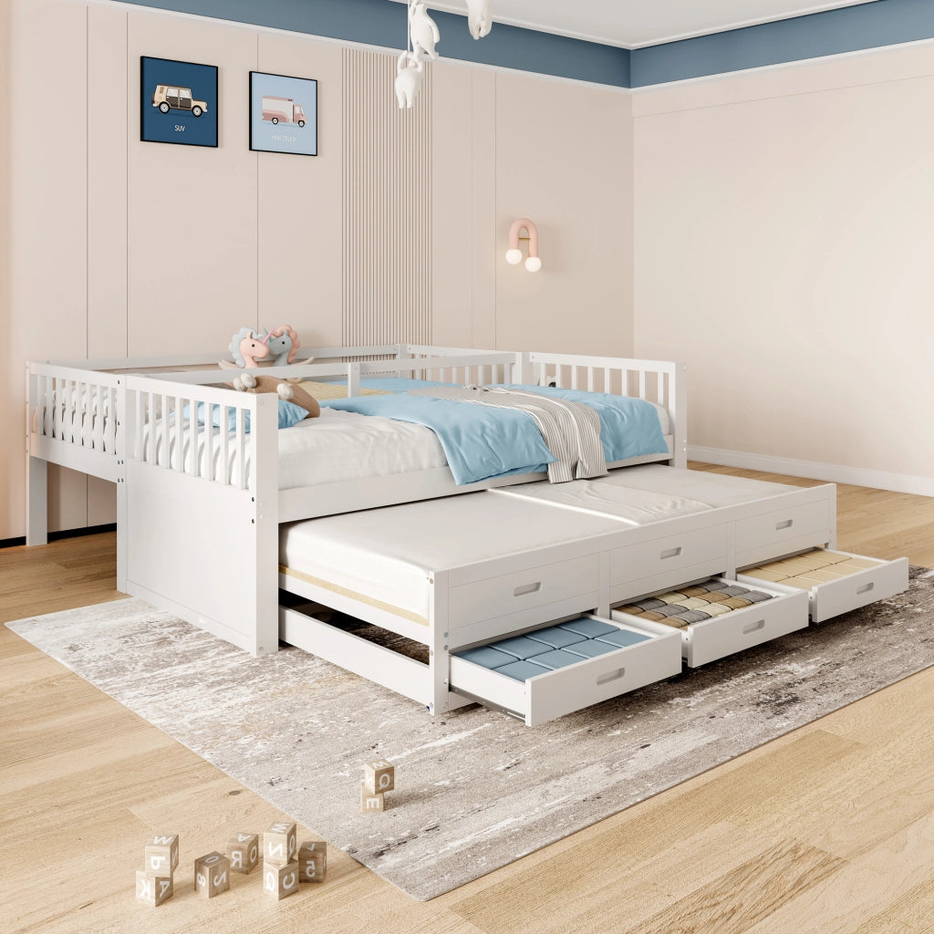 Letto a castello funzione letto estraibile in pino e mdf 90x200 cm
