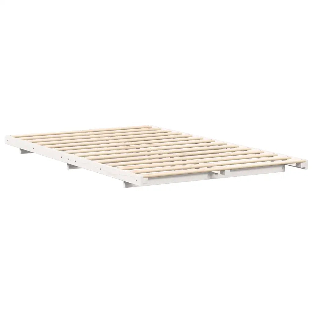 Struttura del letto Bianco 120 x 190 cm Pino massello 873083