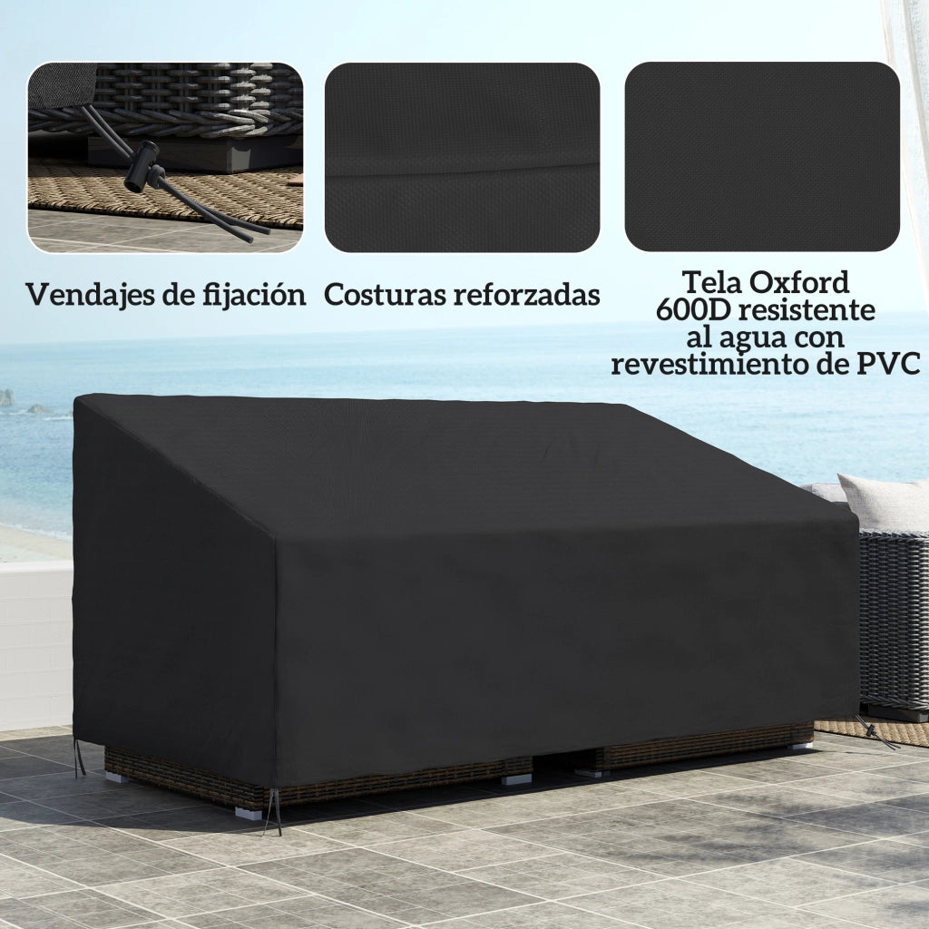 Set Divano Giardino Esterno 3-4 Posti ¨C Minimal ¨C Grigio Polyrattan 218x111x63/101 cm