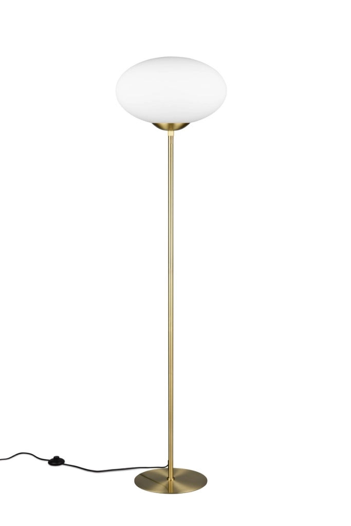 Lampada da terra FOMENTO ottone opaco vetro bianco 150cm E27