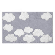Tappeto bagno Nuvole grigio perla antiscivolo cm 50x80