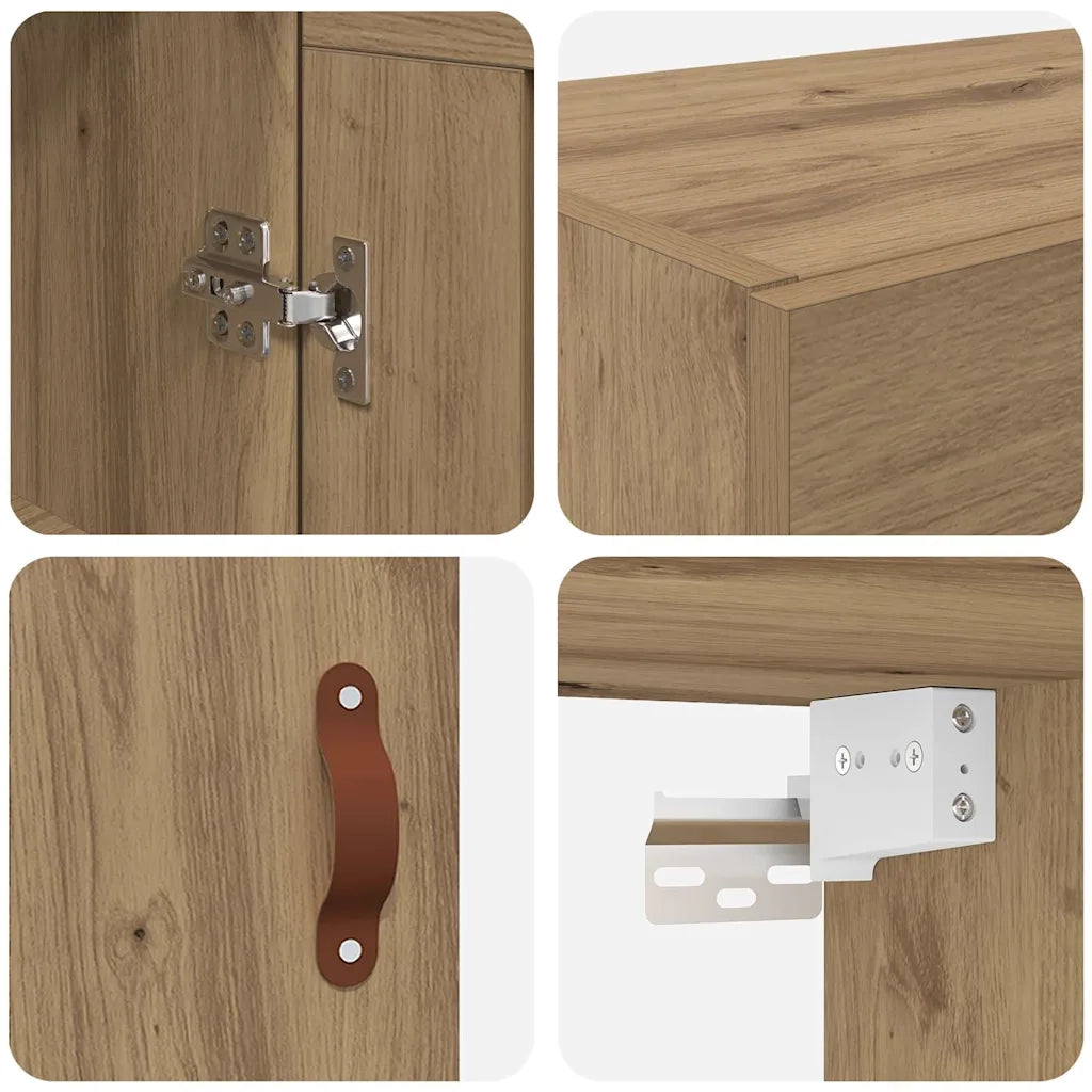 Mobile a muro 2 pcs Rovere artigianale 69,5 x 34 x 90 cm