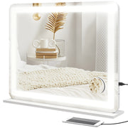 Specchio LED con ingrandimento 10X ¨C Zephmum ¨C Bianco 80x62 cm