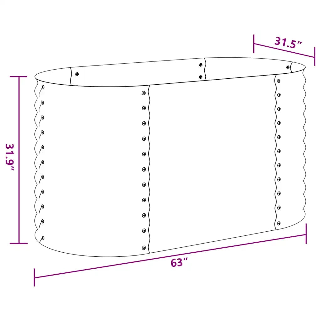 Letto Rialzato Giardino 160x80x81 cm in Acciaio Zincato Argento 45514