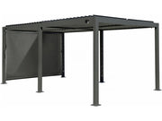 Pergola bioclimatica "Kensington" con tenda in alluminio - 3 x 5 m - Grigio