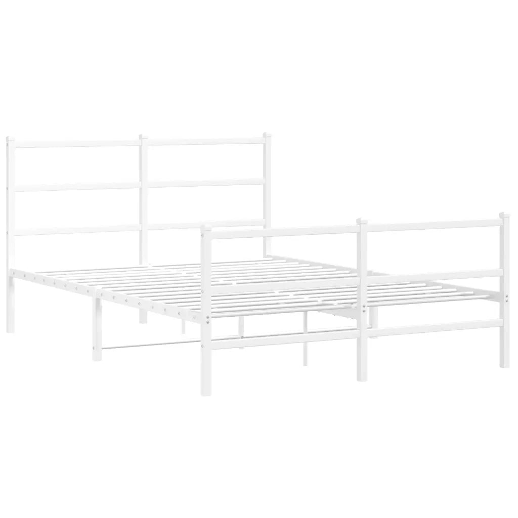 Giroletto con Testiera e Pediera Metallo Bianco 140x190 cmcod mxl 134516