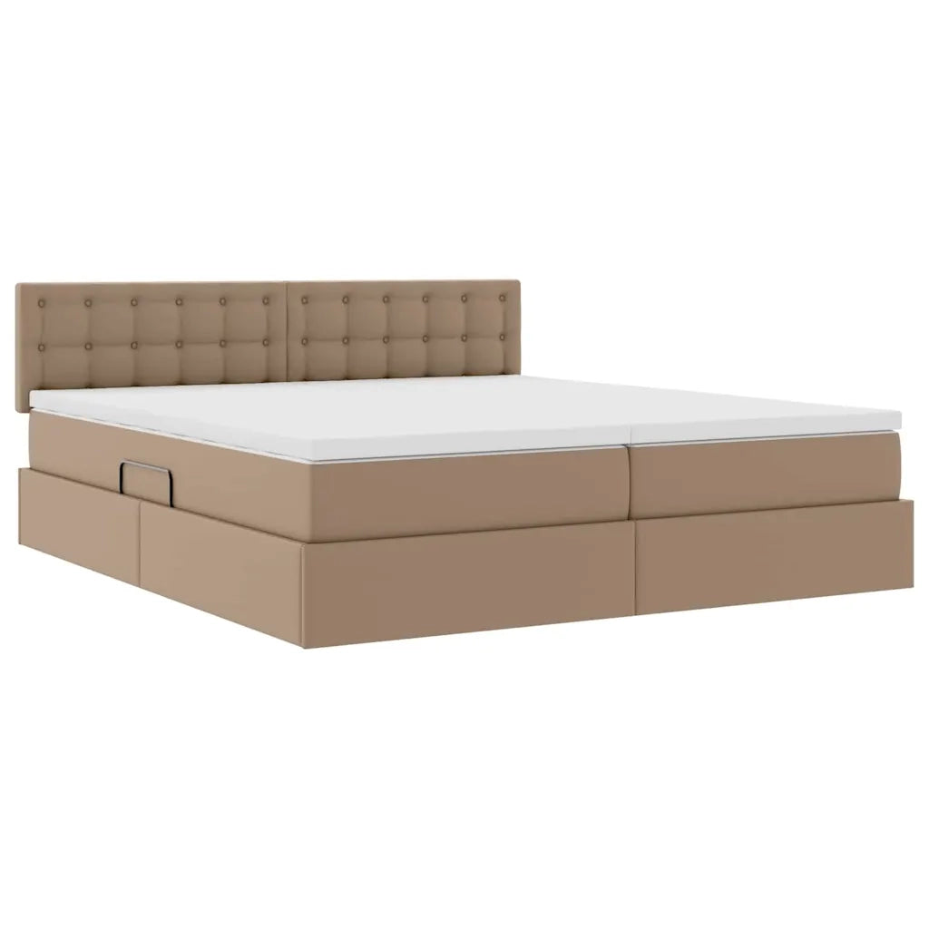 Letto con contenitore e LED con led Cappuccino 180 x 200 cm 3371544