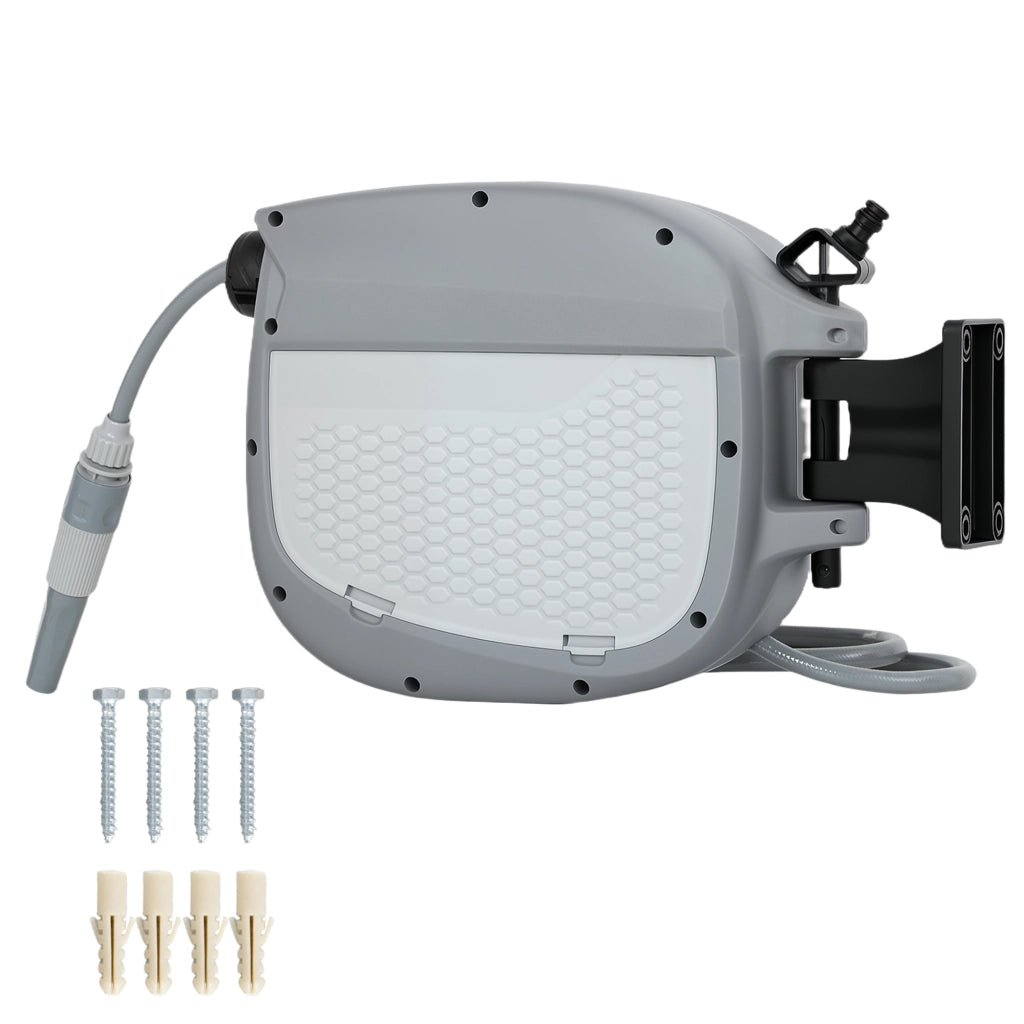 Molla per Tubo Retrattile 10+1 m ¨C zephmum ¨C Grigio con Supporto e Boquilla 2 Modifiche