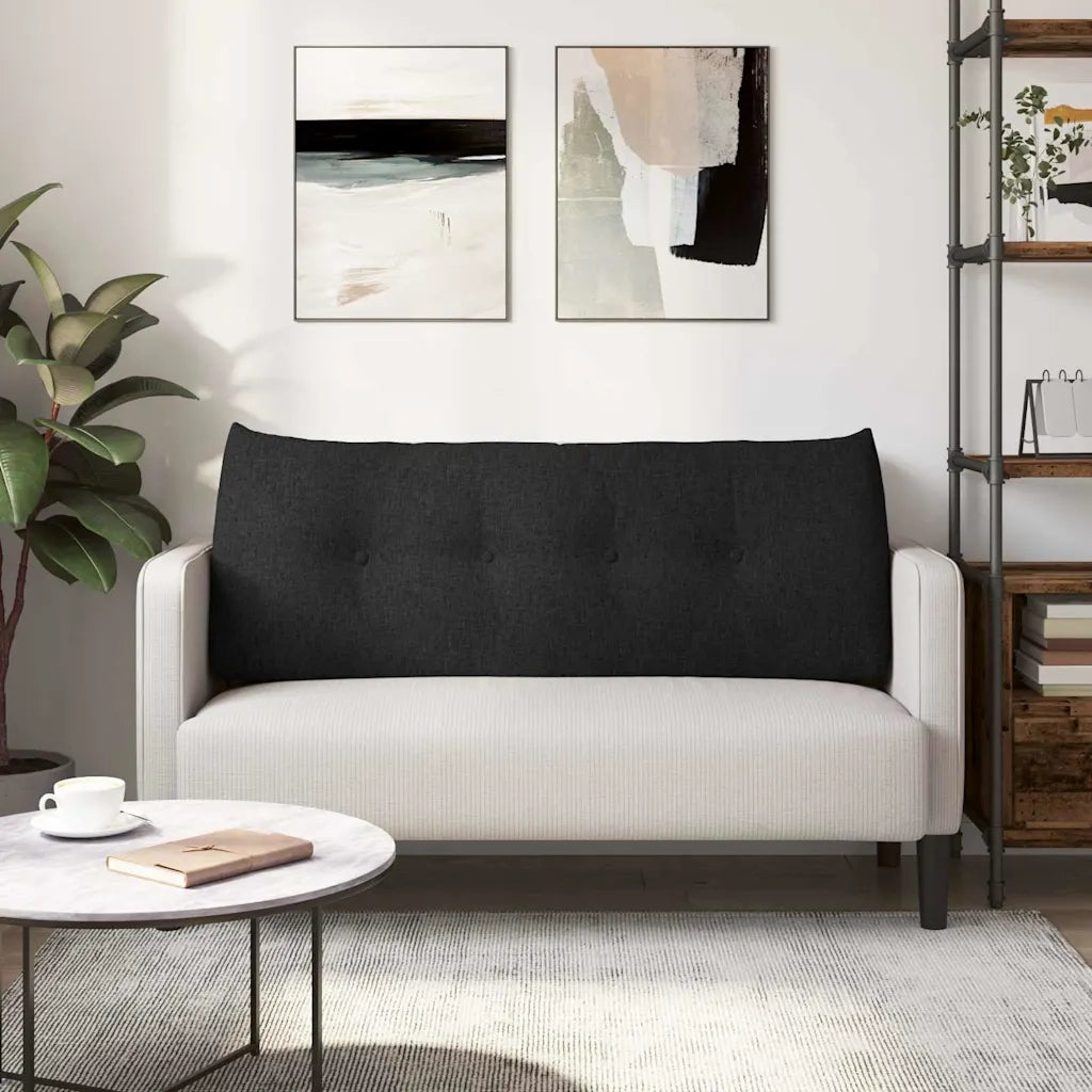 Cuscino per Schiena Nero 120 x 24 x 50 cm Tessuto