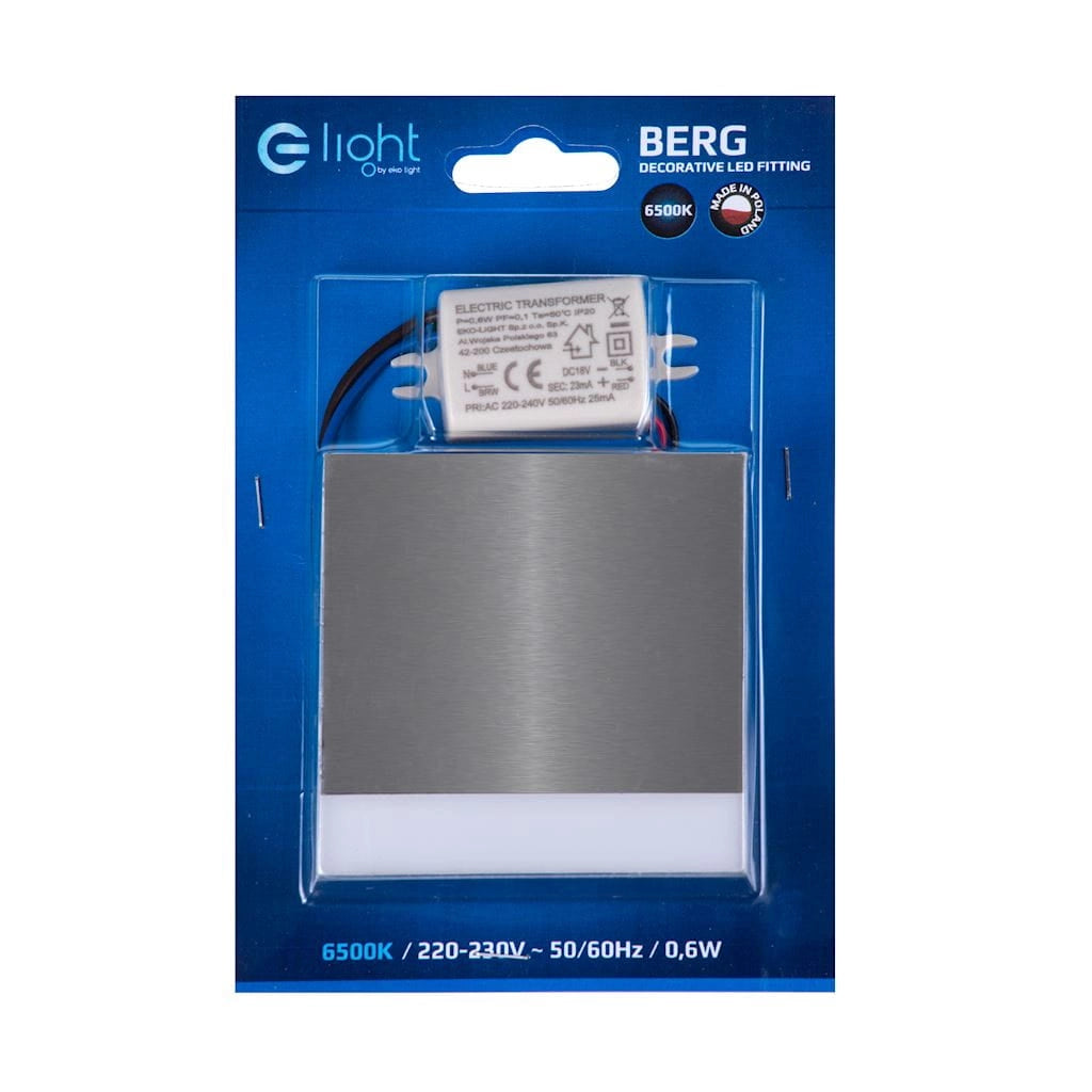 Faretto LED incasso quadrato 0,6W 6500K Eko-Light BERG EKS4406