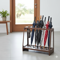 Portaombrelli Design Moderno Rettangolare Capienza 17 Ombrelli in Acciaio Corten