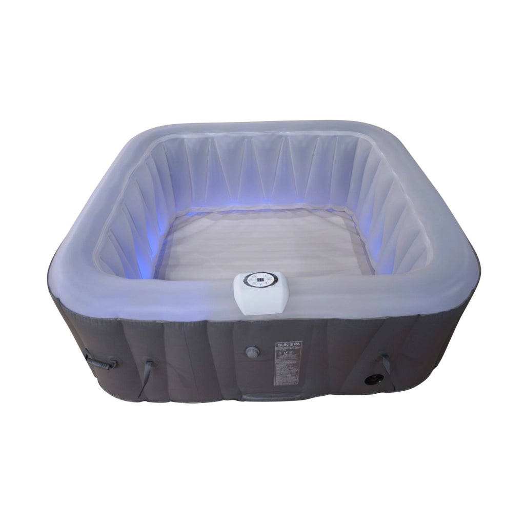 Spa gonfiabile quadrata a 4 posti - Sunspa - Fascia LED inclusa - Dimensioni : 155 x 155 cm