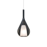 Sospensione Contemporanea Kalique Vetro Fumè Bianco E Cromo 1 Luce E27 H40Cm