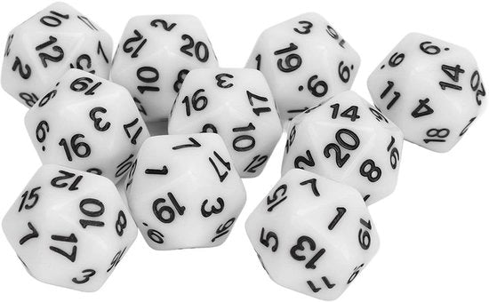 Set di Dadi in Plastica da 10 Stuks - Dadi Poliedrici - Resistenti ai Marcature - Sostenibili - Ideali per Giocchi da Tavolo e Matematica