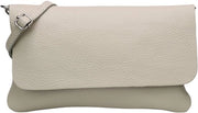 Borsa in pelle reale con maniglia Clutch piccola tasca da sera 24,50x15cm Ely G149 (Beige)