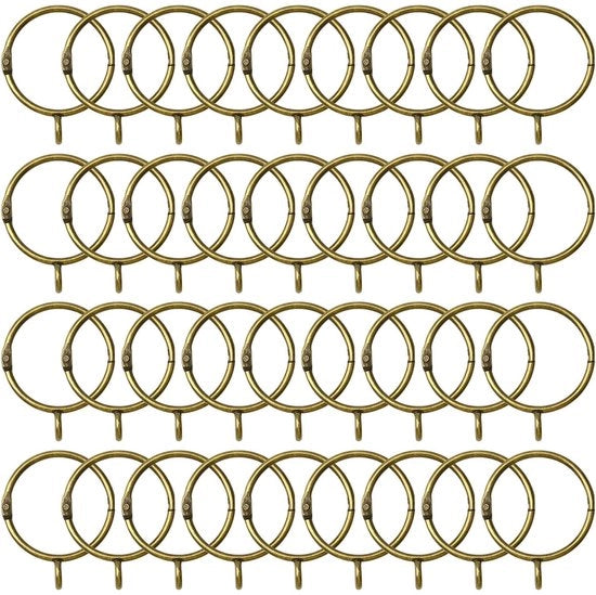 Raccordi per tende 36 pezzi - Raccordi metallici aperti/chiusi - 1,5 pollici diametro interno - Robusti/Duraturi - Adatti per tende doccia/tende finestre - Raccordo per tenda