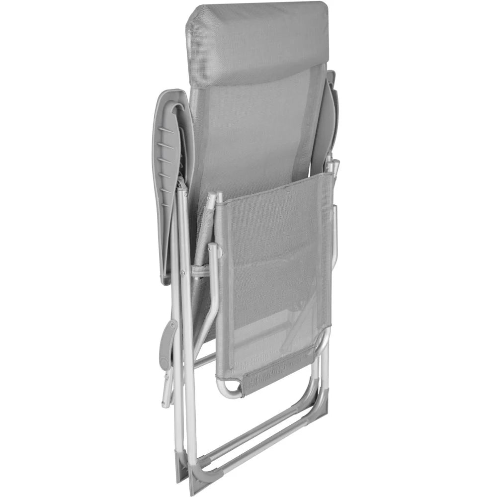 Set di 2 sedie da giardino pieghevoli con poggiapiedi braccioli poggiatesta rimovibile mobili da giardino per esterni struttura in alluminio schienale reclinabile mobili da giardino 2208264