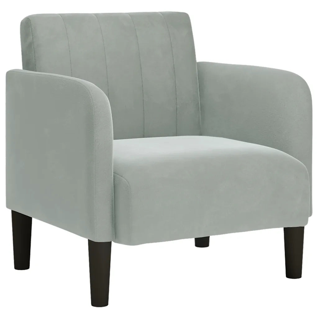 Divano Sedia con Braccioli Grigio Chiaro 54 cm in Velluto 4100578