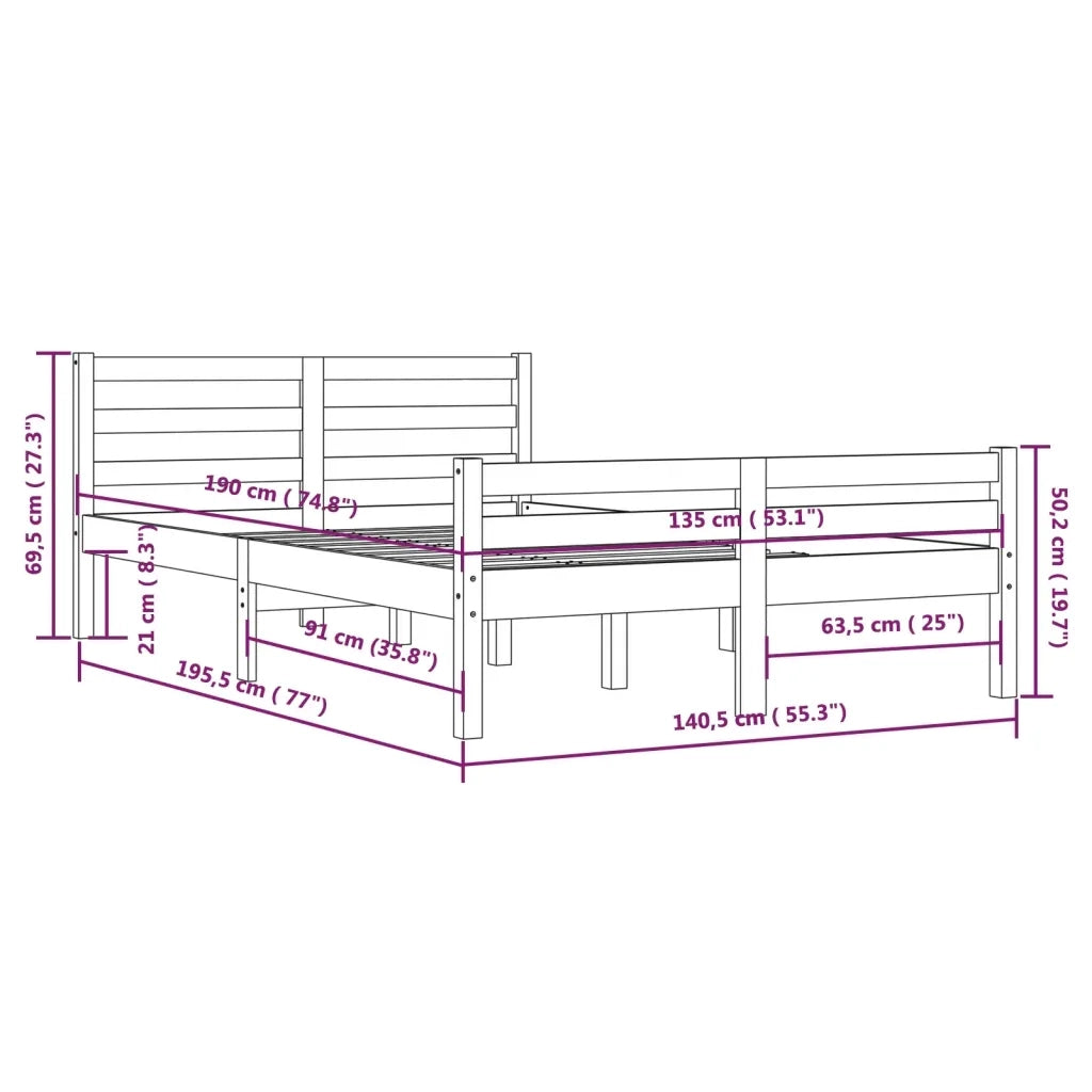 Giroletto Ambra in Legno Massello 135x190 cm Double 814797