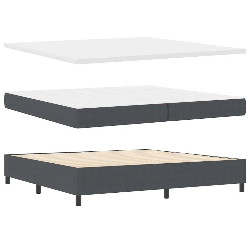 Letto a Sorgente LED Grigio Scuro e Bianco 200 x 200 cm 3337660