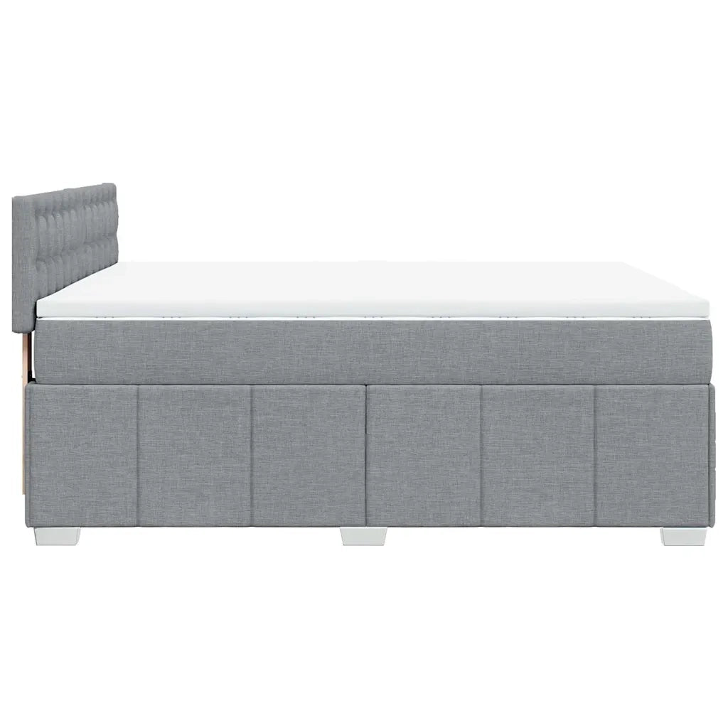 Giroletto a Molle con Materasso Grigio Chiaro 140x200cm Tessuto