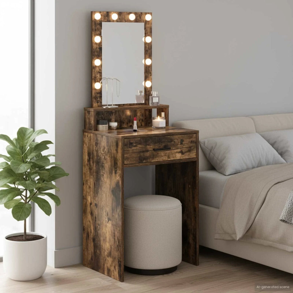 Toeletta | Tavolo da Trucco Marrone 50 x 41 x 140 cm Legno multistrato