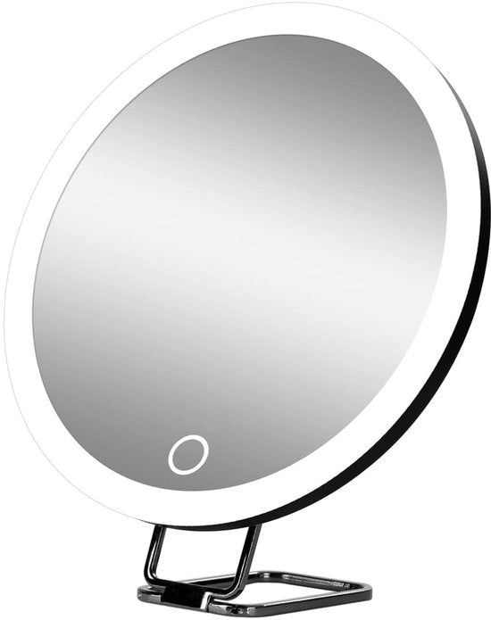 Specchio di trucco con illuminazione 360 gradi rotativo - 30x ingrandimento - modalità a tre colori - maniglie - formato standard da ufficio - Specchio illuminato