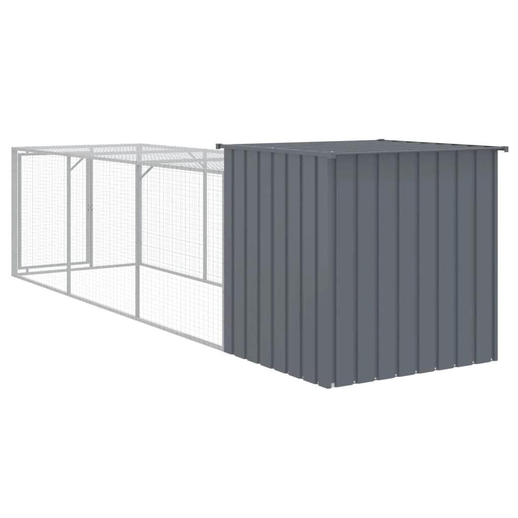 Recinto per pollaio con recinto per galline 110 x 405 x 110 cm in acciaio zincato antracite 02_0043941
