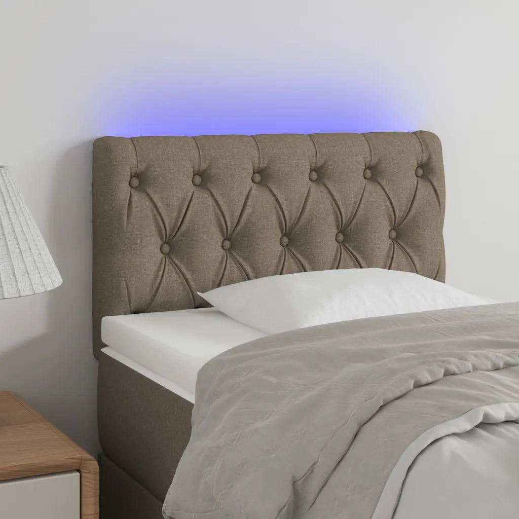 Testiera a LED-Testata con LED Tortora 80x7x78/88 cm in Tessuto