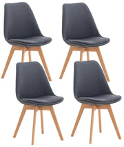 Set 4 Sedie Pranzo Linares grigio scuro,Tessuto
