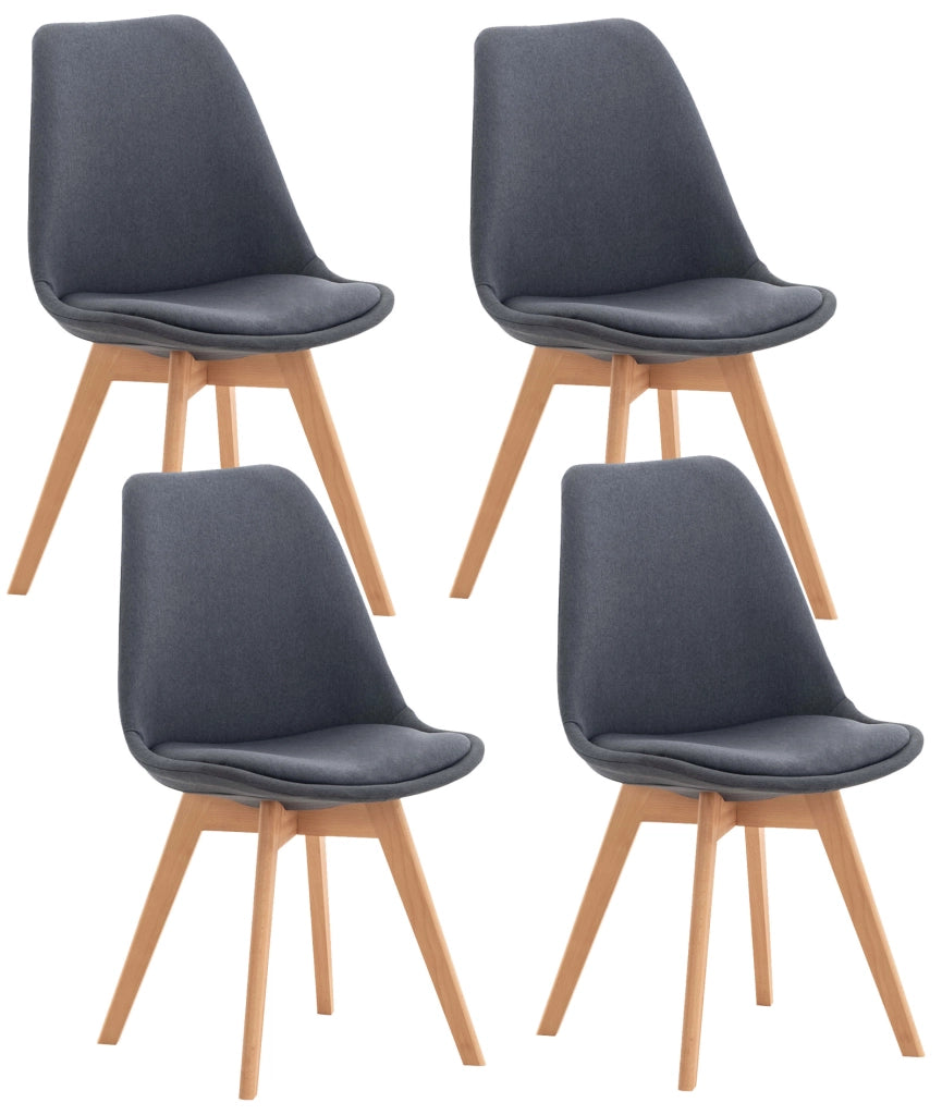 Set 4 Sedie Pranzo Linares grigio scuro,Tessuto