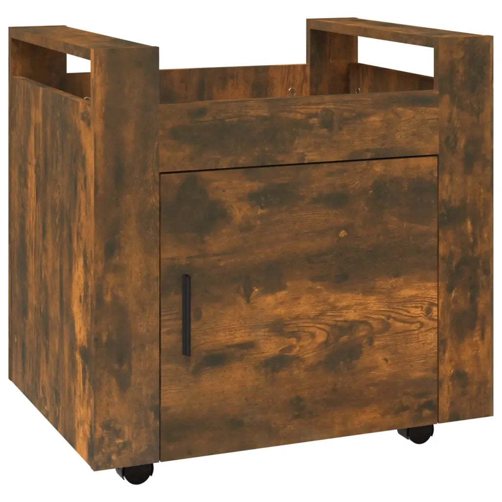 Carrello Scrivania rovere fumo 60x45x60 cm Legno Multistrato 816613
