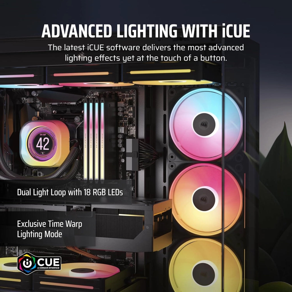 iCUE LINK LX120-R RGB 120mm Ventole PWM Invertite – Kit Tripla Ventola – Basso Rumore, CORSAIR Cuscinetto Magnetico a Cupola, Doppio Anello Luminoso, Viti QuikTurn™, Modalità Zero RPM – Nero