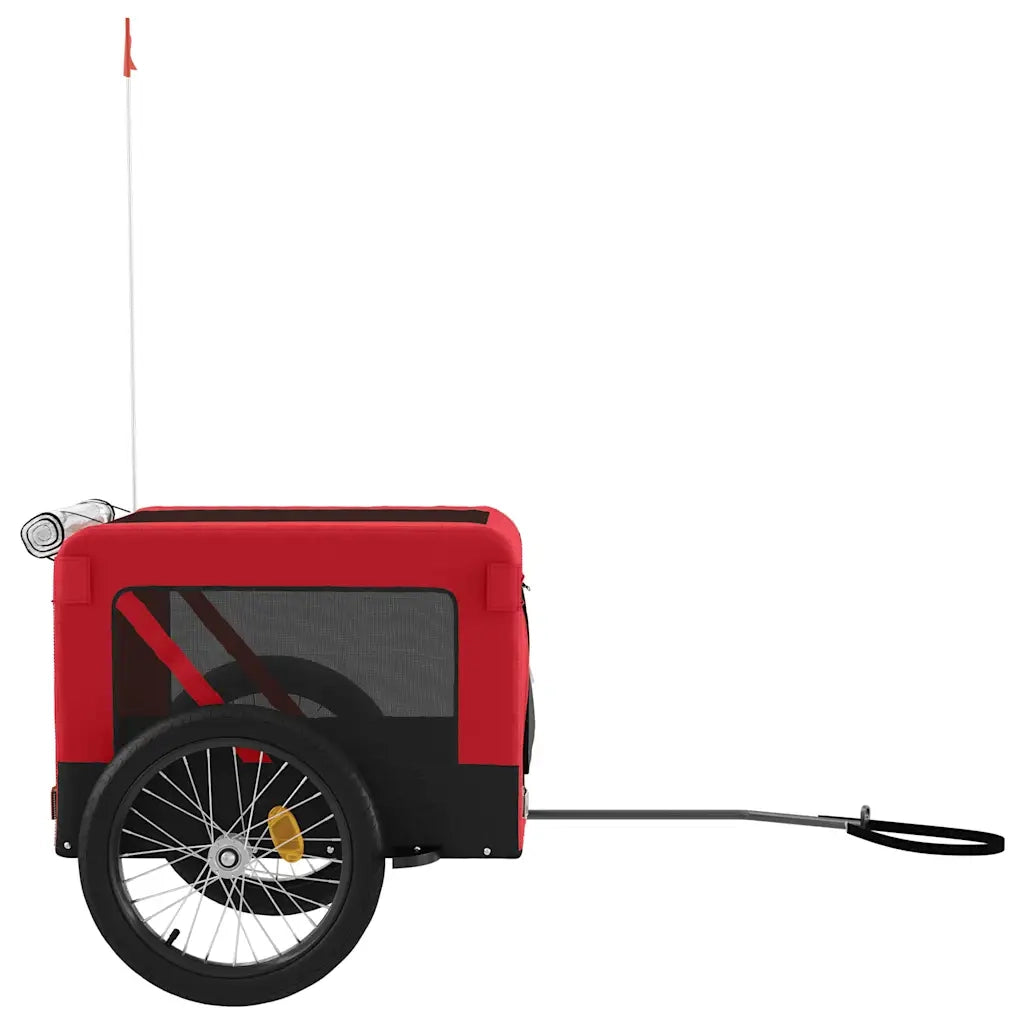 Rimorchio da Bici per Animali Rosso e Nero Oxford e Ferro CFW2033425