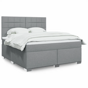 Giroletto a Molle con Materasso Grigio Chiaro180x200 cm Tessuto