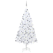 Set Albero Natale Artificiale LED e Palline Bianco 210 cm PVC  cod mxl 22665