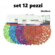 Trade Shop - Set 12 Pezzi Tappeto Tappetino Per Lavello In Gomma Cucina Antiscivolo 28 Cm -