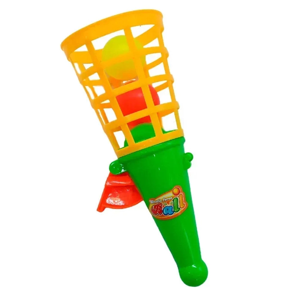 Trade Shop - Set 2pz Cono Lancia Palline Palle Giocattolo Gioco Per Bambini 18cm Colorati 258359 -